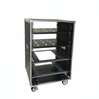 Mobile Audio Rack Locking Casters Mobile Equipment Case Removable Front and Rear Doors Rolling Audio Rack for Artists, DJs, Live Performance, Stage