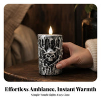 Flameless Death Head Candle | Antique Silver Finish, Candle with death head Motif, for Halloween