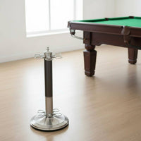 Billiard Cue Rack with Weighted Base Metal Billiards Floor Pool Cue Rack Compact for Game Room, Clubhouse, Home Bar