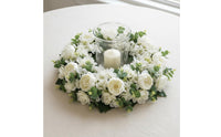 White Peony Hydrangea Wreath Indoor Outdoor Use Seasonal Summer Door Wreath