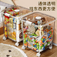 Transparent Storage Box with Lid, PP Plastic, 20-30L, with Wheels