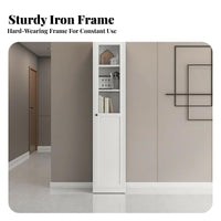 Modular Design Glass Door Showcase Anti-Rust Glass Door Cabinet Heavy-Duty Bookcase Adjustable Shelves for Book Lovers, Homeowners, Collectors, Study Room, Home Office, Bedroom, Retail Areas