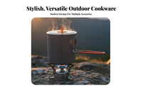 Lightweight Solo Camping Cook Pot Compact Storage Backpacking Pot Easy to Clean for Backpackers, Campers, Hiking, Mountaineering, Picnic