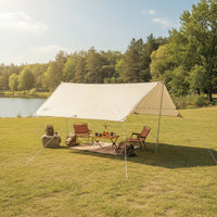 Hexagonal Tarp with Poles Large Camping Tarp Multifunctional Awning for Campers
