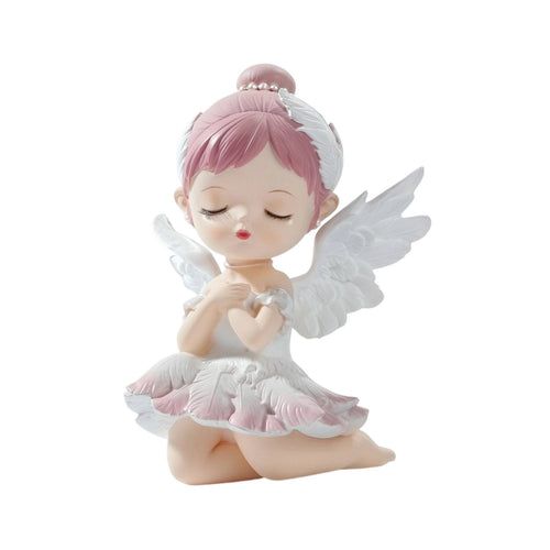 Ballerina Statue with Wings Romantic Winged Ballerina Ornament Artistic for Desk