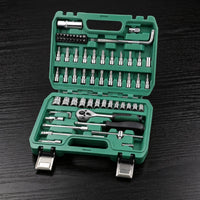 68 Pieces Socket Wrench Set Portable Mechanics Tool Kit in Order Tool Kit with Sockets for Vehicle Owners, Garage, Roadside Emergency