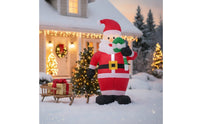 Standing Inflatable Santa with Candy Cane Easy Storage Santa Inflatable Lightweight Christmas Decoration Festive for Lawn, Porch