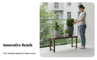 Indoor/Outdoor Use Tiered Plant Stand Long-Lasting Slatted Wooden Bench Sturdy Garden Furniture Moisture-Proof for Gardeners, Homeowners, Balcony, Outdoors, Living Room, Bedroom