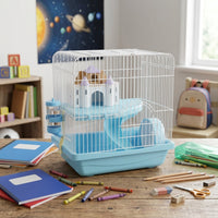 Portable Hamster Cage and Pet Carrier Multi-pack, Square Shape Wire Metal Habitat Suitable for Hamsters and Small Pets for Four Seasons Outdoor Use