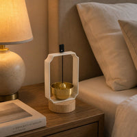 Decorative Wind Chime Small Shelf Accent Wood Base Bell Minimalist Design