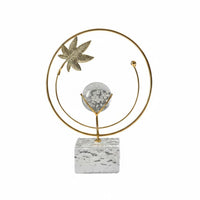 Crystal Ball Ornament Light Elegant Metal Hoop Crystal Figurine Nordic Design Table Decor for Living Room, Entryway, Bedroom