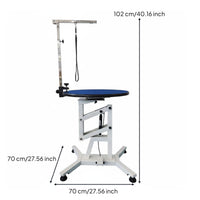 Adjustable Height Dog Table Hydraulic Lift Pet Table Grooming Station Grooming Table with Arm Heavy-duty Construction Non-slip Surface Suitable for Professional Groomers Pet Hospitals Home Pet Owners