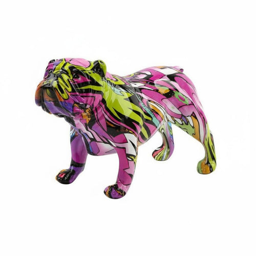 Colorful Canine Figurine Modern Art Graffiti Canine Statue Detailed Craftsmanship Home Decor Item for Beverage Cabinet
