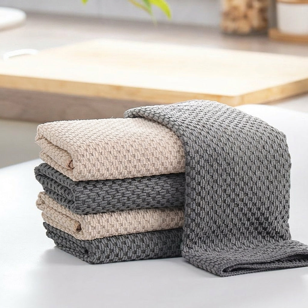 Embossed Microfiber Cloths and Microfibre Cloth, Highly Absorbent Dish Cloths, Fast-Drying Microfibre Towel for Kitchen and Multi-Purpose Use