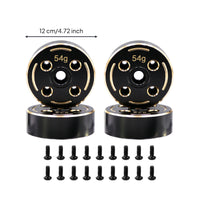 2 Pieces RC Crawler Weights with Screws Black Electroplated Brass Wheel Weights Hardware Anti-Rollover Bolt-on for Trail Tuning