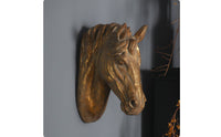 Faux Horse Head Wall Decor Antique Bronze Horse Head Wall Mount Realistic for Equestrians