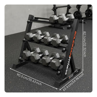Commercial Grade 3 Tier Dumbbell Rack Space Saving Dumbbell Storage Rack Heavy Duty Tiered Weight Stand Easy Assembly for Home Gym