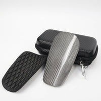 Carbon Fiber Shin Guards EVA Foam Backed Shin Guards with Carrying Case Hard Shell for Adults