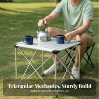 Collapsible Table and Chair Set Stable framework for Backyard, Campers, Families