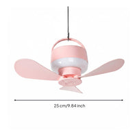 USB Ceiling Fan Light 3 Speed Rechargeable Hanging Fan Quiet for Students