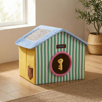 Foldable Feline House Cozy Pet Furniture Rope Accents