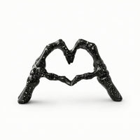 Skeleton Hands Forming a Heart Resin Skeleton Hand Sculpture Compact for Desk