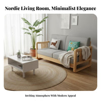 Nordic Design L-Shaped Upholstered Lounger Solid Wood Frame Corner Sofa Small Apartment Friendly Sectional Couch Modern Minimalist Design for Families, Homeowners, Pet Owners