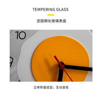 跨境新款设计网红荷包蛋可爱童趣客餐厅卧室超静音摇摆钟表挂钟