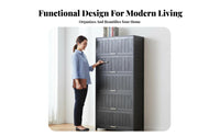 particle-proofproof Doors Combination book storage unit and Cupboard Multi-Tier Design Storage Cabinet Large Capacity Shelving Unit Easy to Clean for Homeowners, Book Lovers, Office Workers, Study, Living Room, Bedroom, Hallway