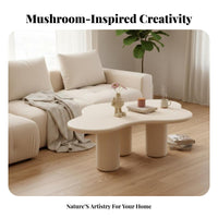 Mushroom-Shaped Table Cream aesthetic Household Furniture Round surface Modern Aesthetic for Decor lovers, Living Room, Office