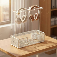 Headphone Stand Clutter-Clear Desktop Headphone Stand Sturdy Metal Frame