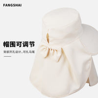 夏季全面遮脸太阳帽子女户外采茶帽薄款雪纺遮阳披肩防晒紫外线帽