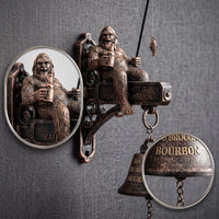 Mythical Being Wall Bell Rustic Decorative Bell with Bracket Novelty Decor for Cabin, Porch, Game Room