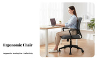 Height Adjustable Mesh posterior rotating Chair Ergonomic Design Office Furniture effortless Rolling Casters Task Seat with Armrests for Students, Home Workers, Study Room, Bedroom