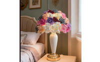 Floral Lamp with Flower Shade Multi-Colored Lamp with Flower Lampshade Multicolor Decorative for Bedroom, Nightstand, Wedding