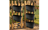 5 Pieces Metal Planter Set Tapered Oval Hanging Planter Small Plants Home Decor