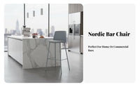 Modern Design Molded Seat Bar Stool Minimalist design High Chair Nordic Aesthetic Household Furniture With Backrest for Adults, Homeowners, Business Owners, Kitchen Island, Restaurant, Dining Room, Office
