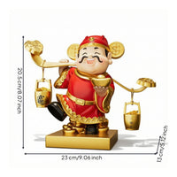 Caishenye Statue Decorative Wealth Deity Statue Auspicious Deity of Prosperity Figurine for Homeowners, Living Room, Entryway