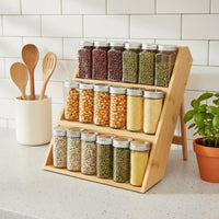 3-Tier Seasoning Rack Stable Design Multi-Layer Display Shelf Widened Shelves