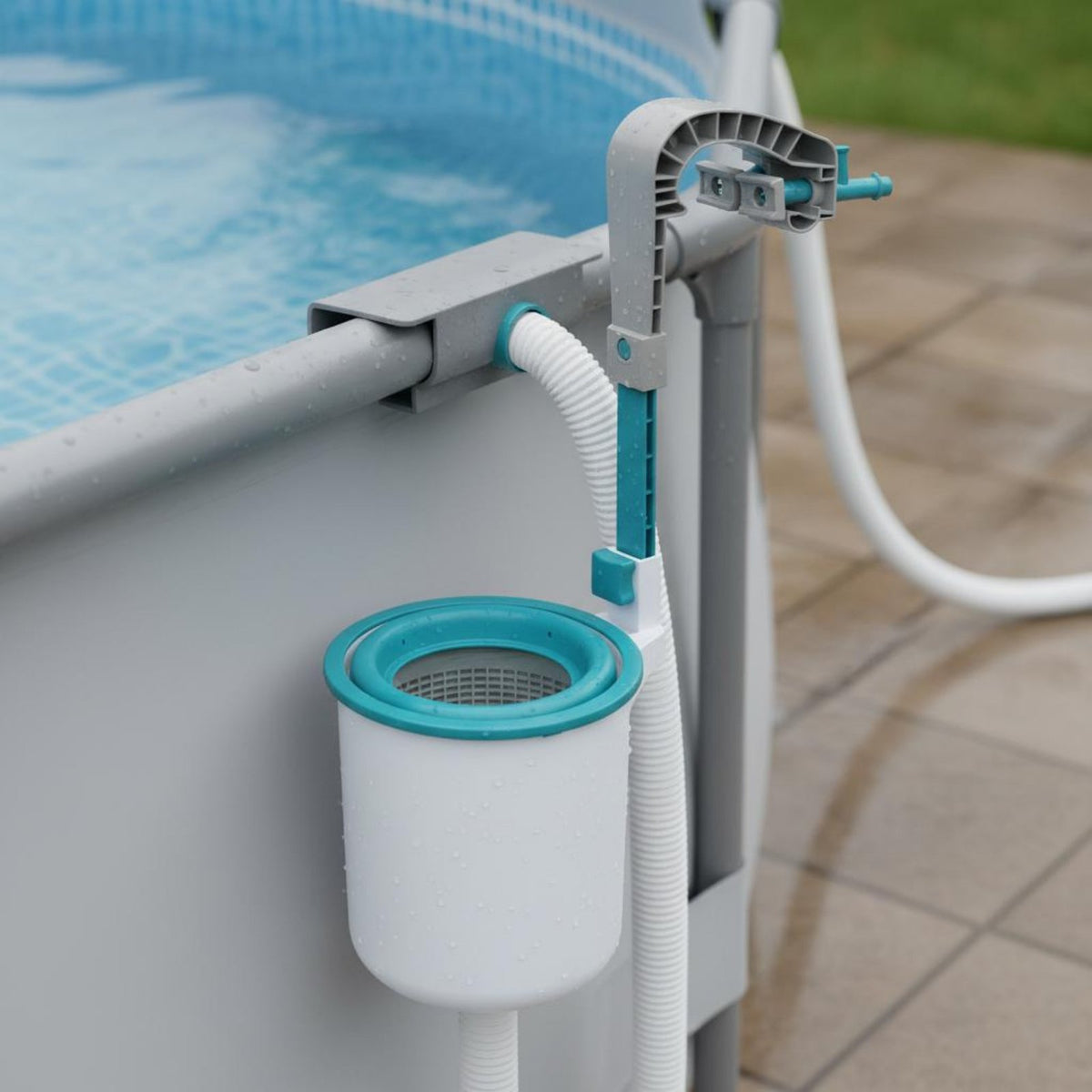 Easy to Install over Ground Pool Skimmer Sturdy Plastic Construction Floating Debris Collector Resistant Wall Mount Surface Skimmer for Inflatable Pools