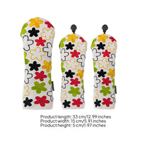 3 Pieces Driver Head Cover Multicolor Floral Golf Head Cover Textile Sports Gear