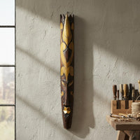 Hand Painted Wooden Sculpture Solid Wood Carved Sculpture Wall Hanging Gift Interior Decoration for Restaurant