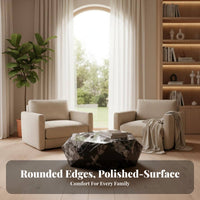 Faceted Pedestal Table Minimalist Design Living Room Furniture Modern Design Italian Inspired for Homeowners, Lounge Area