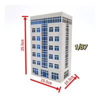 Hightall Building Model Blue Window Detailing Display Item Flat Roof