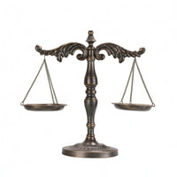 Retro Metal Scale Sculpture Tabletop Display Piece Weighted Base