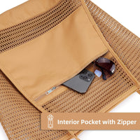 Mesh Beach Bag with Shoulder Strap for Toiletries and Swimwear Storage