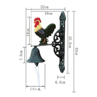 Cast Iron Cockerel Bell Decorative Cockerel Entry Chime Clear Chime for Garden
