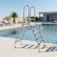 Double-Sided Pool Ladder Stainless Steel AA-Shaped Pool Ladder Anti-Slip for Above-Ground Pools