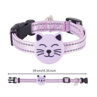 Quick-Release Cat Collar with Tracker Holder Adjustable Cat Tracker Collar Long-Lasting Comfortable for Kittens
