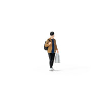 1:64 Miniature Figure Realistic Design Miniature Man Carrying Bag Model Train Layout People for Hobbyists